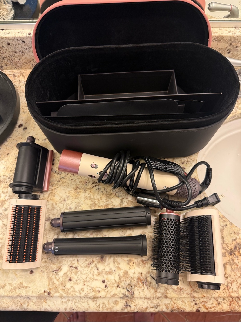 Dyson Pink and Cream Airwrap Complete Styler with Attachments